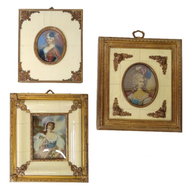 Three (3) European Gold Gilt Portrait Frames (1 of 3)