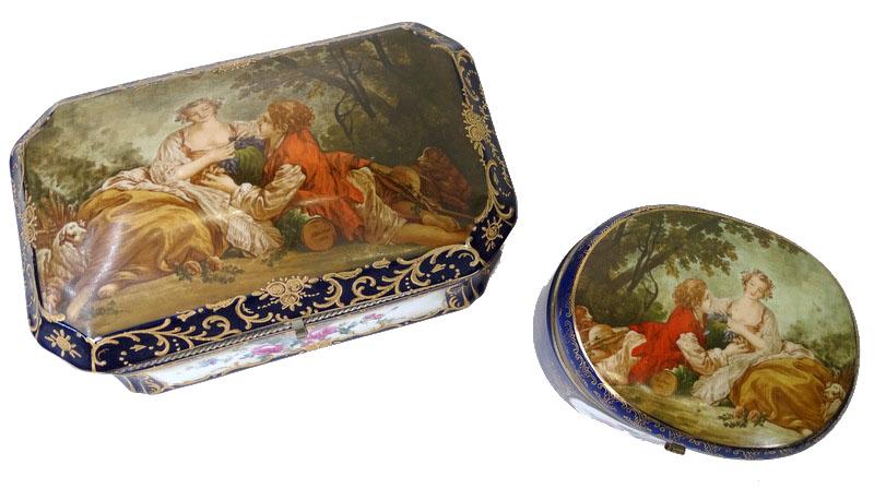 Two (2) European Gilt Painted Cobalt Blue Domed (1 of 7)