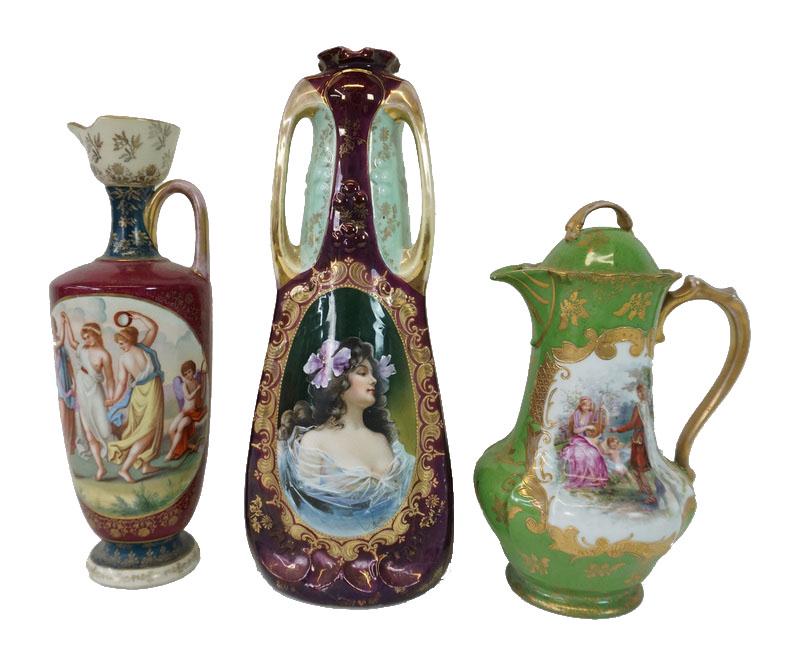 Pair of Royal Vienna Style Pitchers and a Vase (1 of 4)