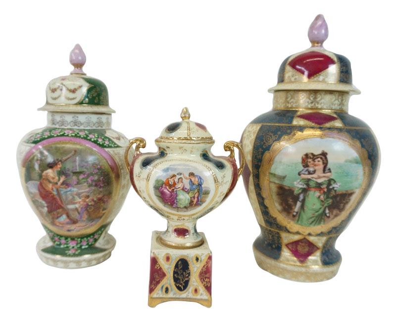 Three (3) Royal Vienna Style Gold Gilt Urns (1 of 3)