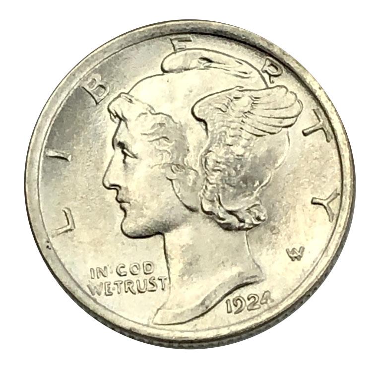 1924 Gem BU Mercury Dime (1 of 2)