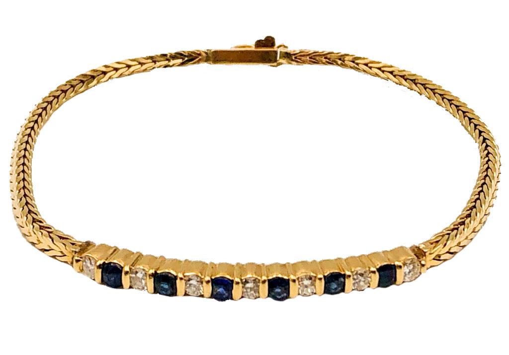 14K Gold Diamond Sapphire Bracelet Appraised value (1 of 4)