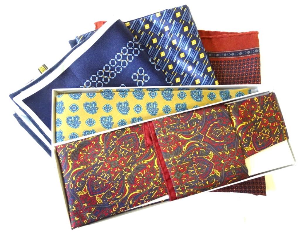 Pair of Designer Ties and Five (5) Pocket Squares (1 of 3)