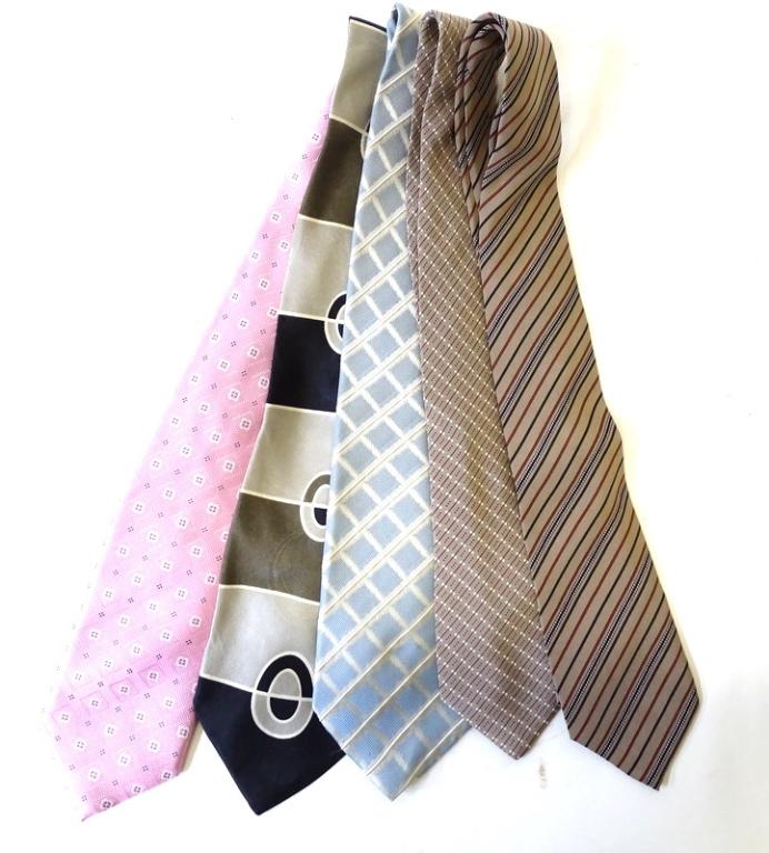 Five (5) Designer Ties: Five (5) Designer Ties. To include - Brioni, Saks Fifth Avenue, Pancaldi, Zilli and Bachrach.