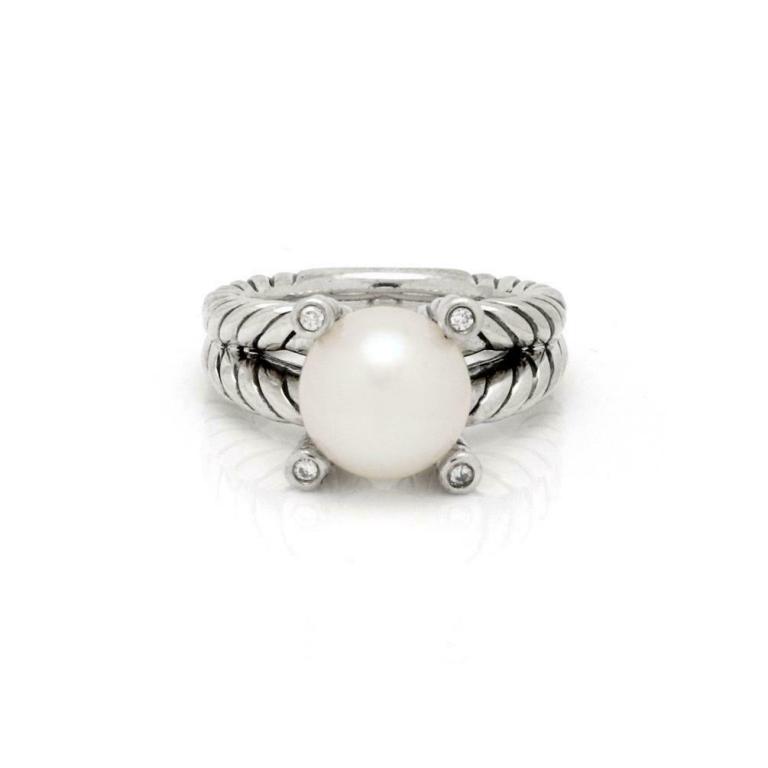 David Yurman Diamond Pearl Cocktail Ring (1 of 4)