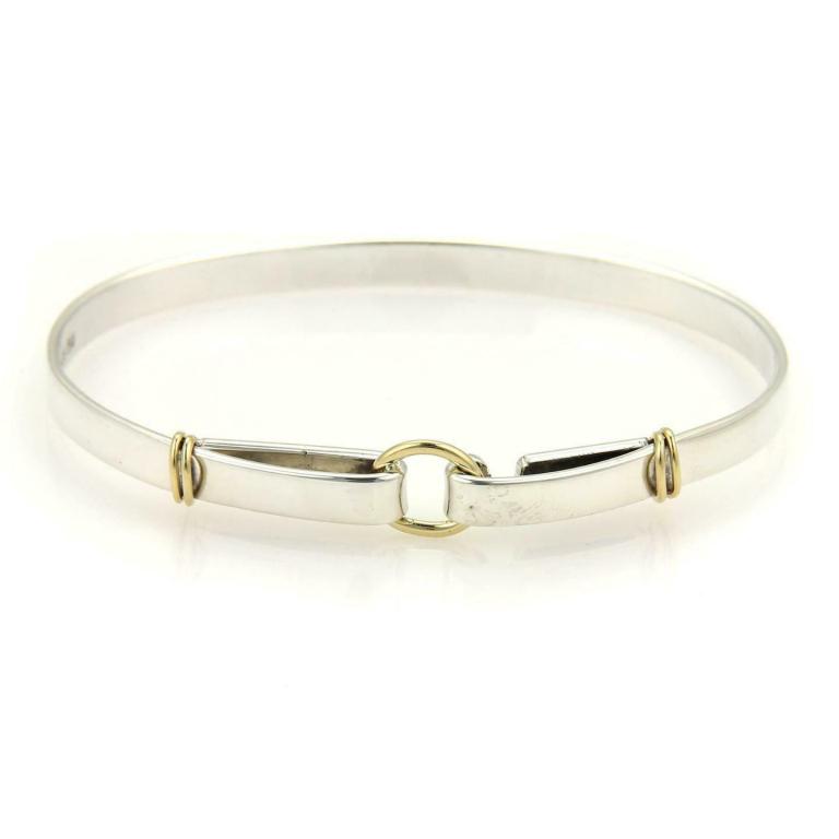 Tiffany & Co 18k Gold Double Loop Hook Bangle (1 of 4)