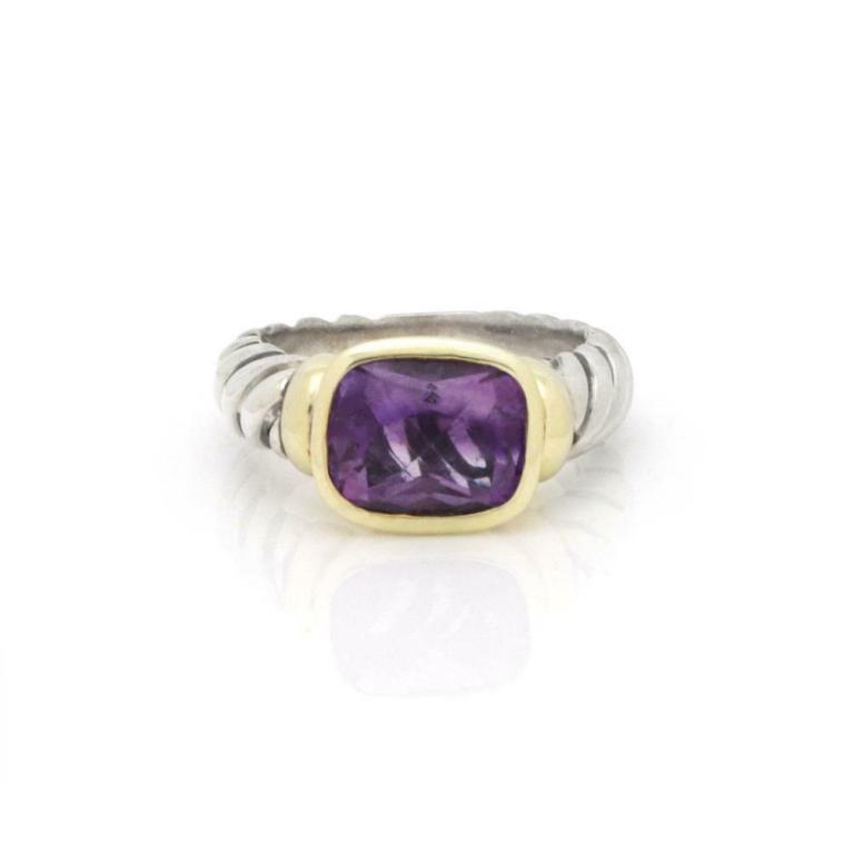 David Yurman Nobelesse Amethyst 14k Cable Ring (1 of 4)