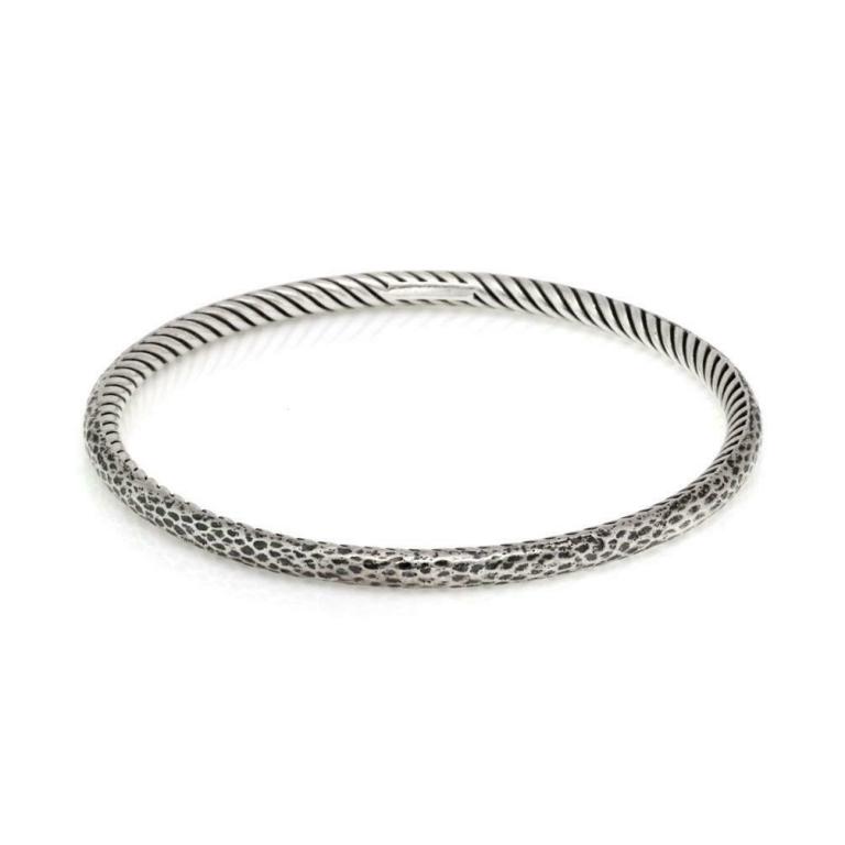 David Yurman Sterling Silver 4mm Cable Bangle (1 of 4)