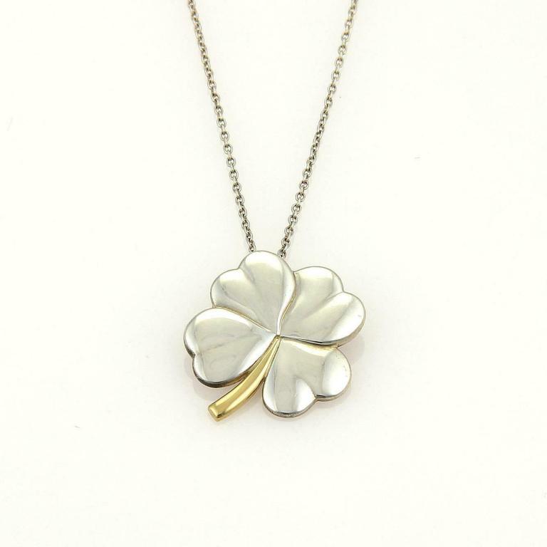 Tiffany & Co. 18k Gold 4 Leaf Clover Necklace (1 of 6)