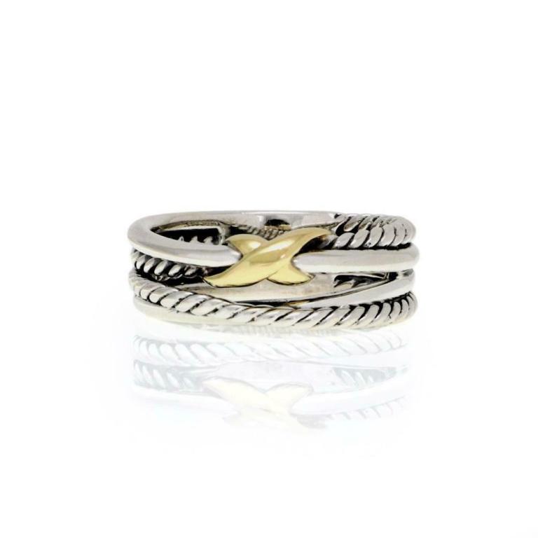 David Yurman 18k Gold Crossover Cable Band (1 of 4)