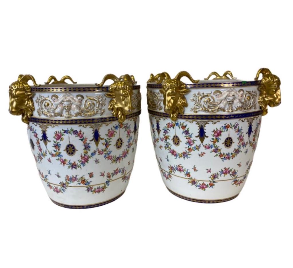 PAIR SEVRES PORCELAIN JARDINIERE (1 of 9)