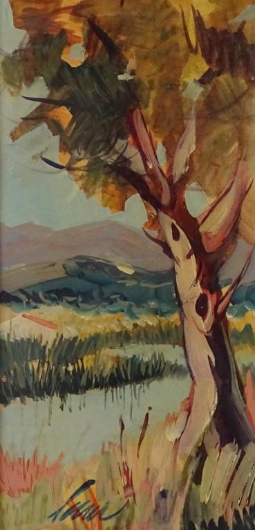 Charles Levier (FRENCH, 1920-2003) Oil on Canvas: Charles Levier (FRENCH, 1920-2003) Oil on Canvas Depicting a Tree. Signed lower center Levier. Good condition. Original Galerie Jaurez Inc, a Worth Avenue Gallery, Label to back. Measures - 15.37 inch