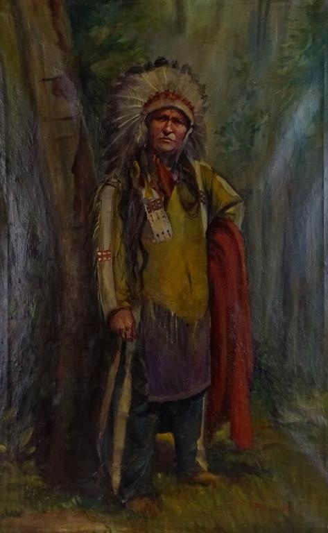 Indian Chief Oil Painting On canvas. (1 of 4)