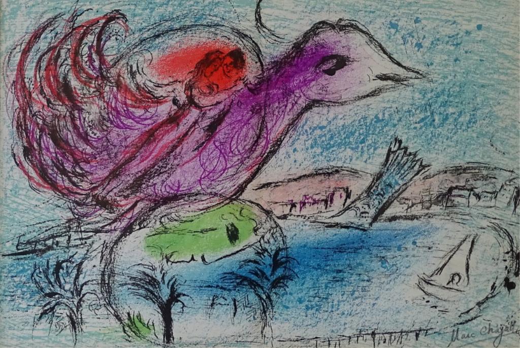 Marc Chagall "Lovers on a bird over the bay" (1 of 2)