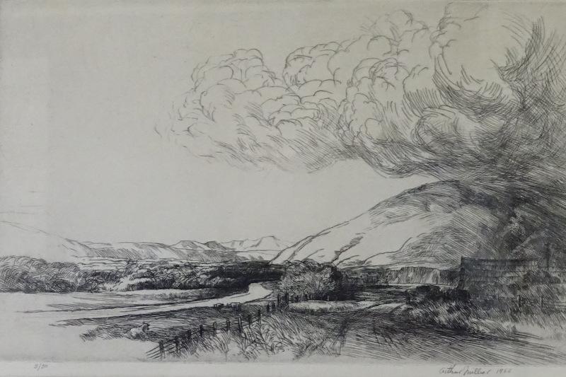 Arthur Millier "Santa Ynez River" Etching, Signed (1 of 7)
