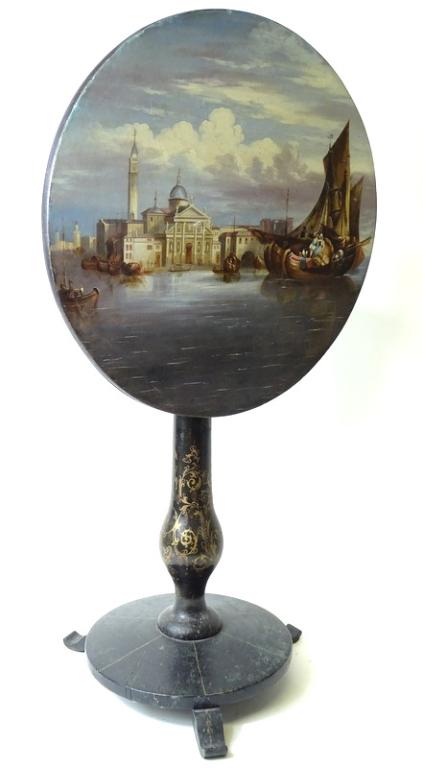 Possibly Italian Hand Painted Flip Top Table (1 of 11)