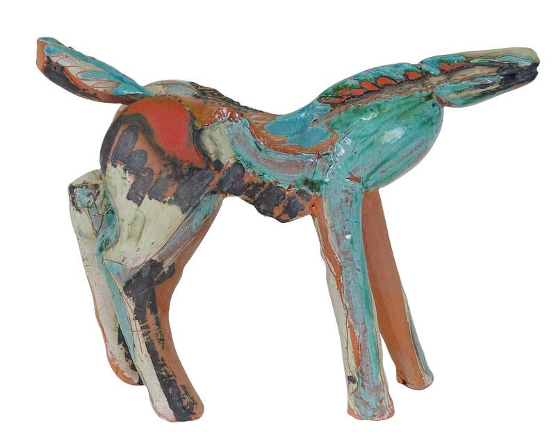 Artist Unknown Ceramic Horse. Signed. (1 of 7)