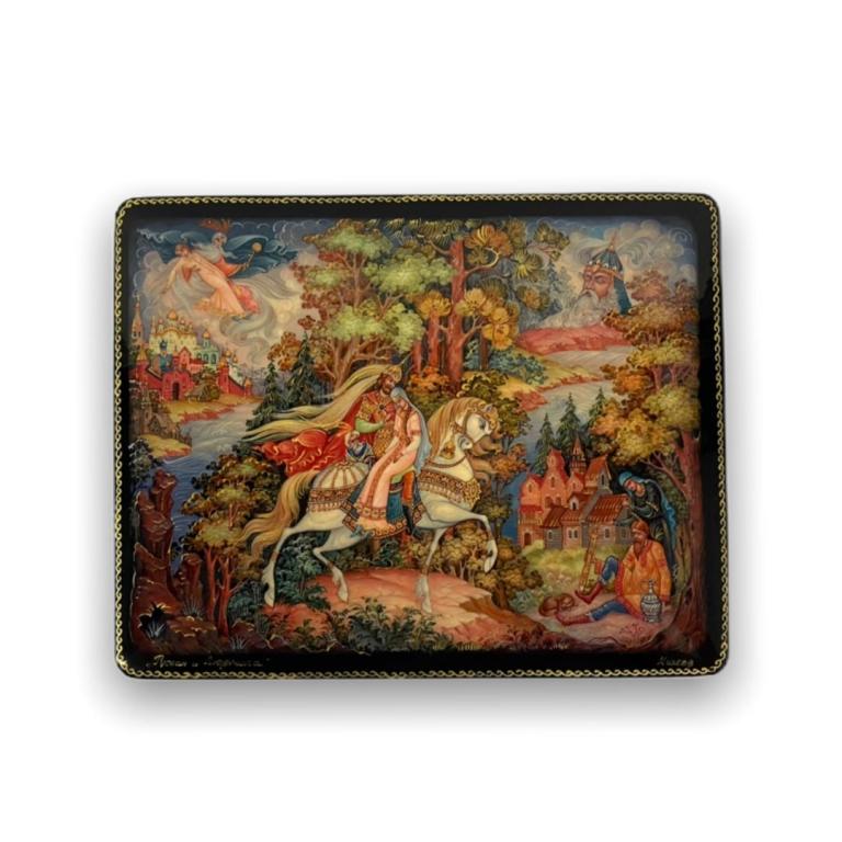 (5) Five Russian Souvenir Lacquered Boxes (1 of 6)