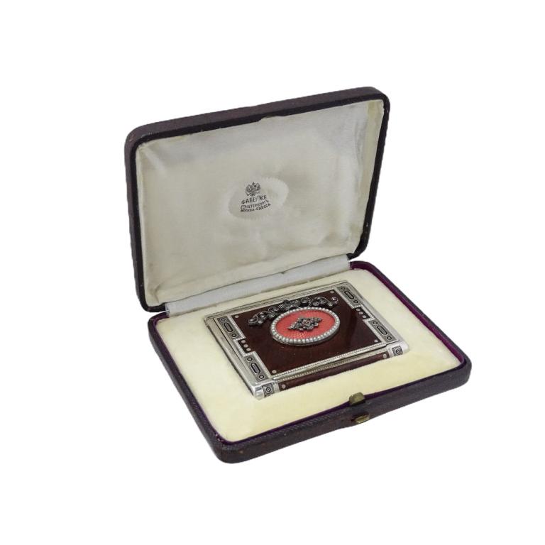 Antique Russian Silver And Diamond Cigarette Case (1 of 6)