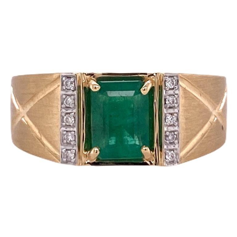 Effy Effy Men's Emerald Diamond 14 Karat YGold (1 of 5)