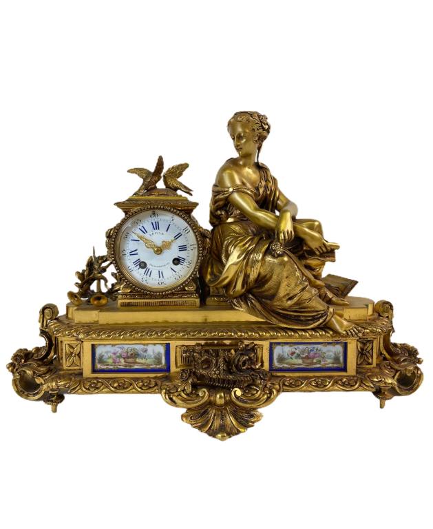 Lepine: Empire clock in gilded bronze (1 of 4)