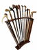 Wooden Cane Rack Set (11) Eleven Canes. See photos - 8