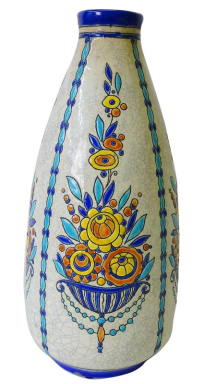 CHARLES CATTEAU; BOCH FRERES GrÃ¨s Keramis vase (1 of 4)