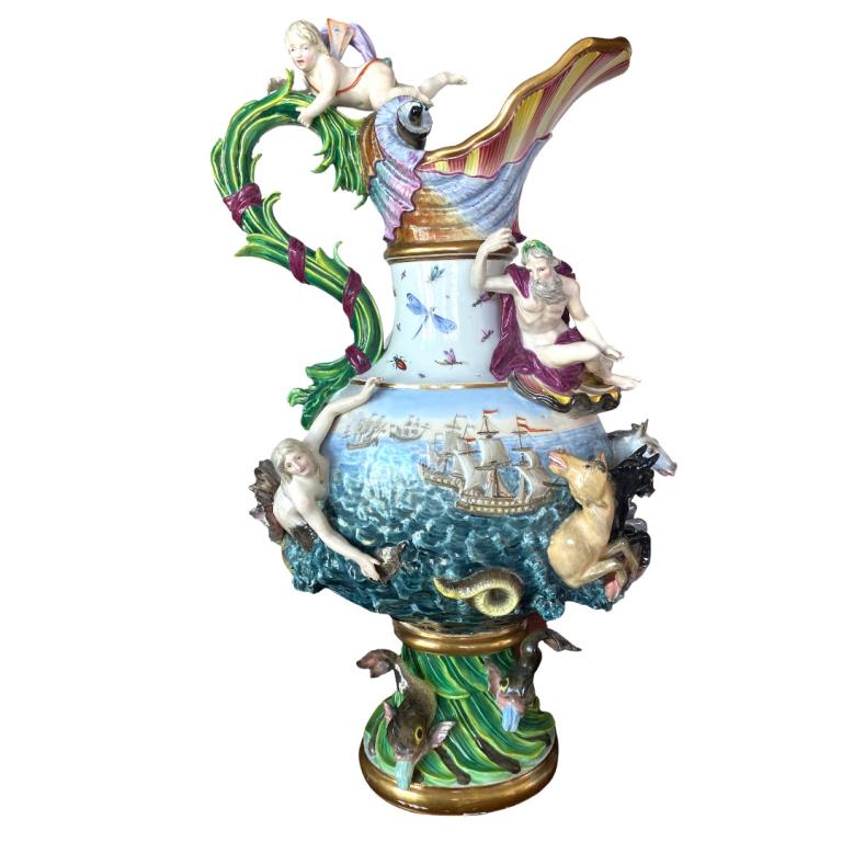 A MEISSEN 'ELEMENTS' EWER EMBLEMATIC OF WATER (1 of 4)