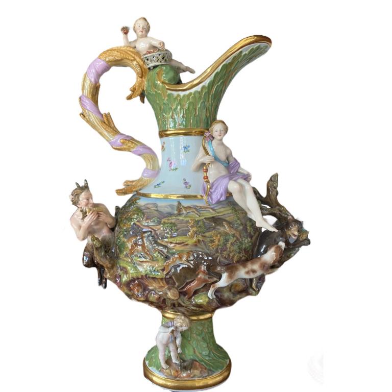 A MEISSEN PORCELAIN FIGURAL EWER EMBLEMATIC OF EAR (1 of 4)