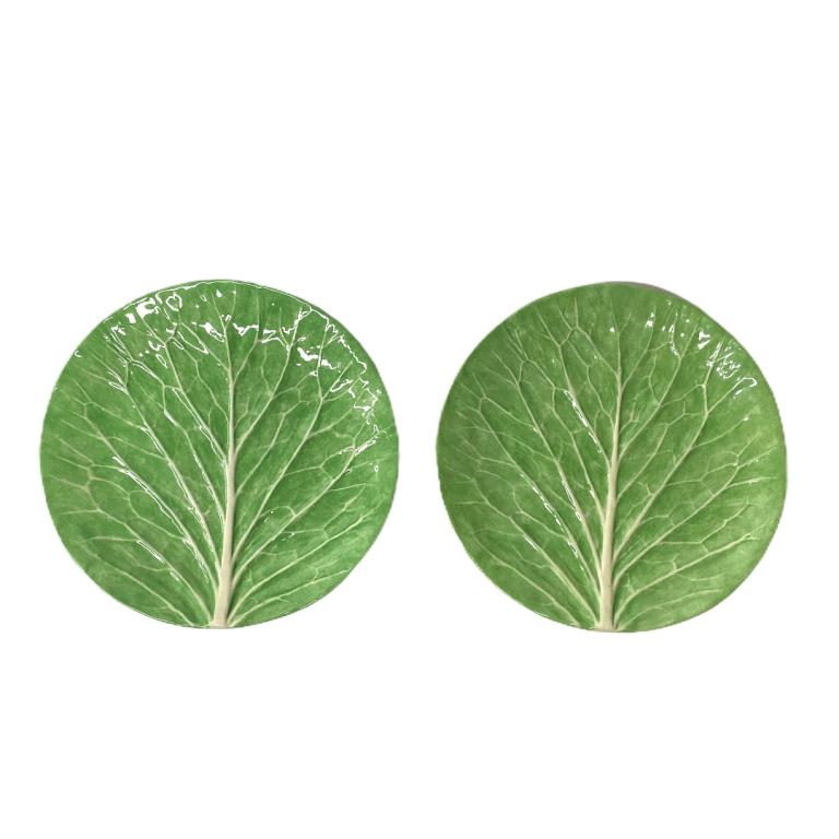 (2) Two Dodie Thayer signed lettuce plates (1 of 4)