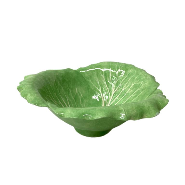 Large Dodie Thayer signed lettuce leaf bowl (1 of 4)