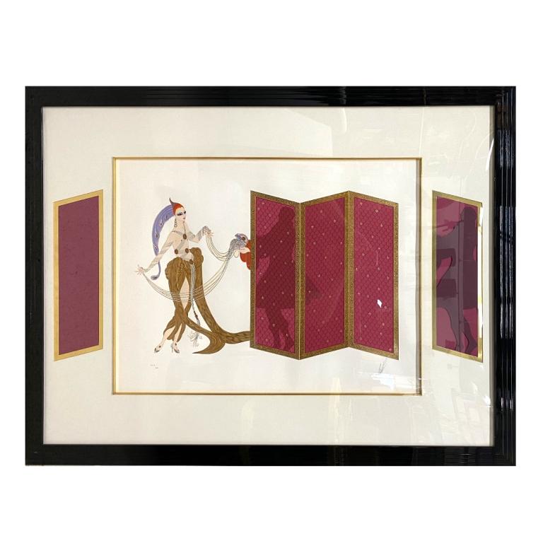 Erte (Russian, 1892-1990): Erte (Russian, 1892-1990) Mystery of the courtesan. Signed. AP 9/65. Measures 33 x 43 1/2. Framed.