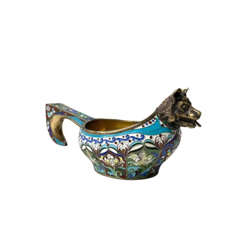 Russian Imperial Enamel Wolf Kovsh 84 (1 of 10)