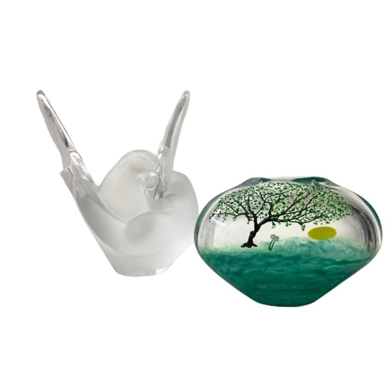 Lalique Dove Vase And Murano Vase (1 of 5)