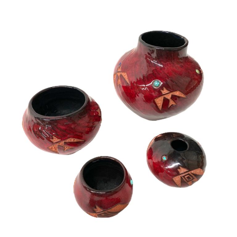 (4) Four Acoma Pueblo Vases (1 of 7)