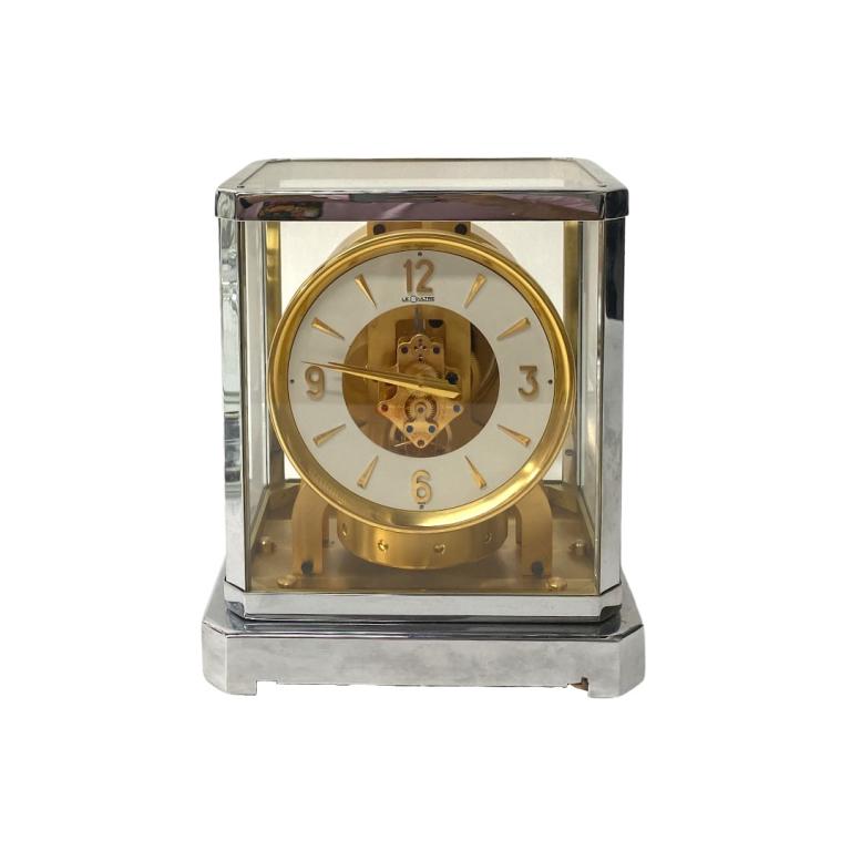 Atmos Clock Silver And Brass: Atmos Clock Silver And Brass. Measures 9 1/2 inches high x 8 inches wide x 6 1/2 inches deep