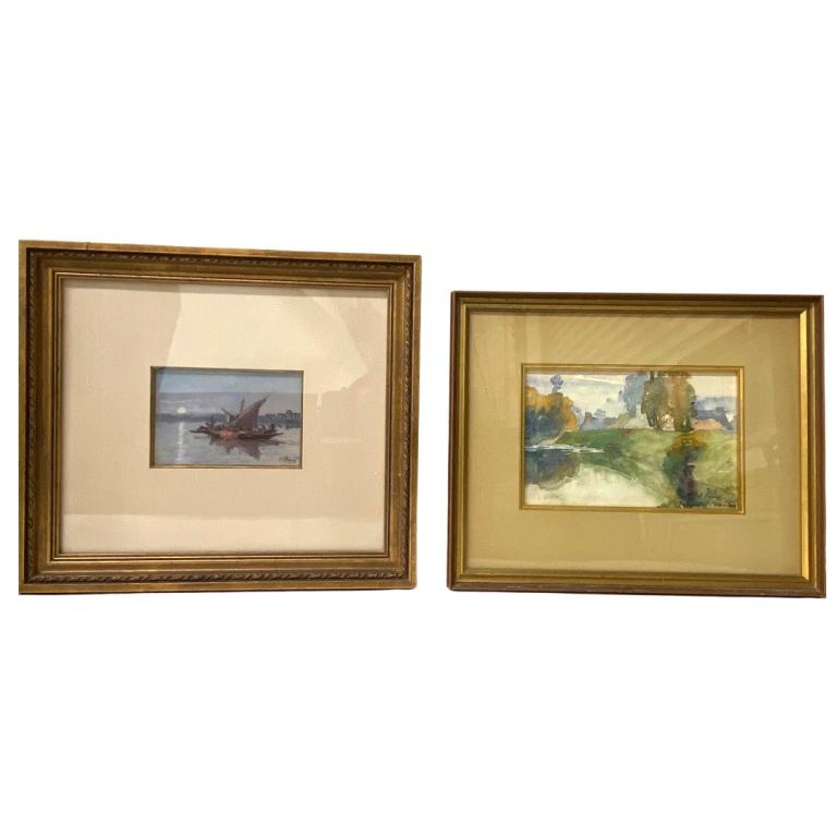 Paul Pascal (French, 1832-1903): Paul Pascal (French, 1832-1903) Watercolor. Measures 4 3/8 inches high x 6 inches wide. Total Framed 14 1/4 inches high x 16 inches wide.