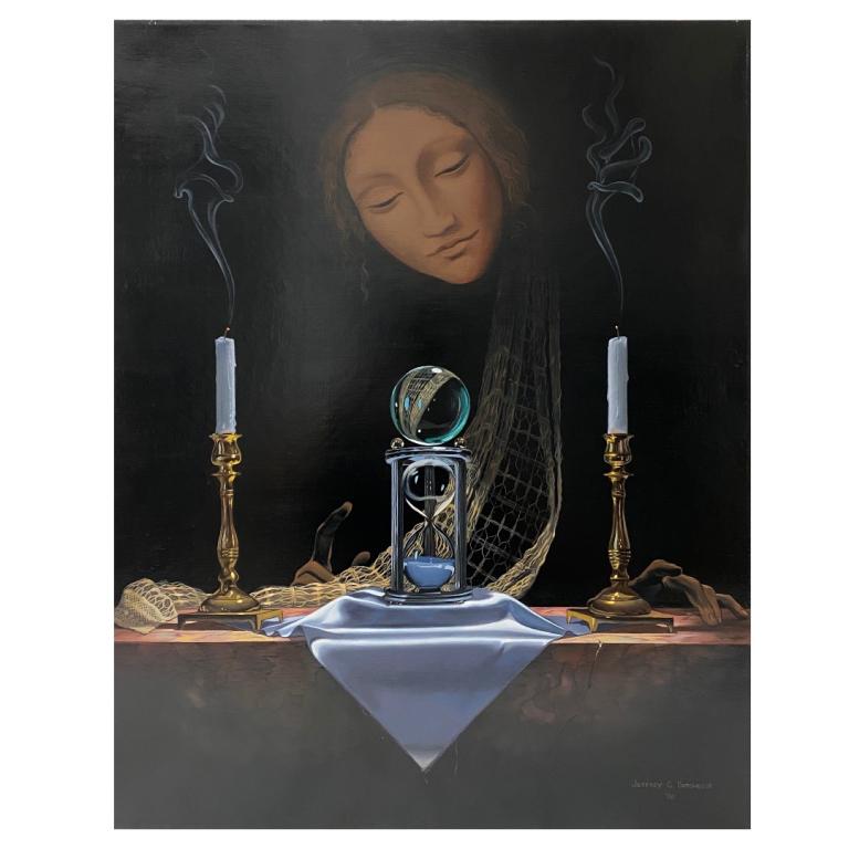 Acrylic on Canvas Depicting a Woman Fortune Teller (1 of 4)