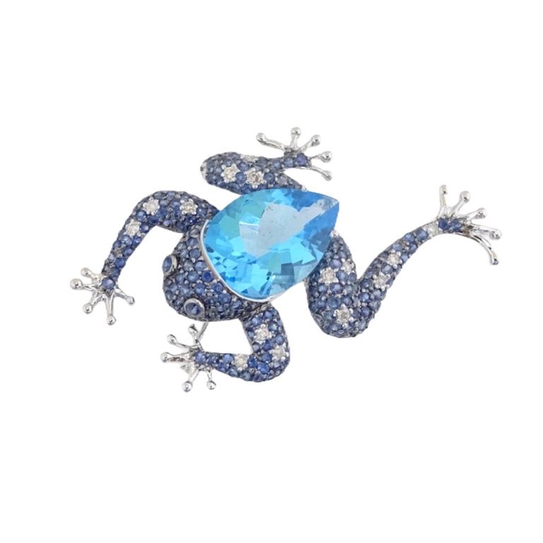 18K Topaz And Diamond Frog Pendant (1 of 2)
