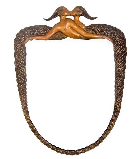 ERTE Vintage "Narcissism" Bronze Wall Mirror (1 of 4)