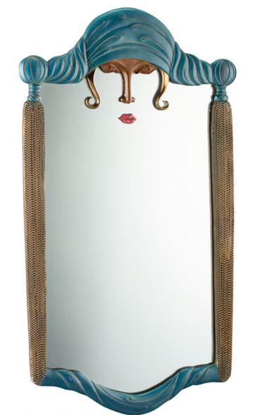 ErtÃ© Scheherazade Cold Painted Bronze Wall Mirror (1 of 2)