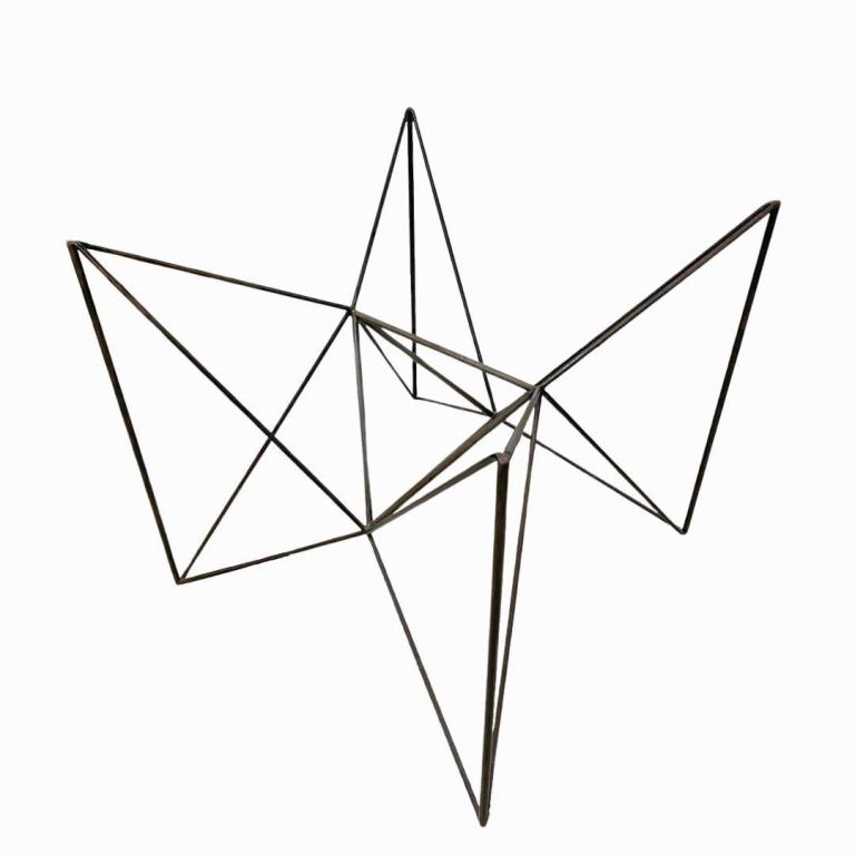 Forrest Myers Dining Table: Forrest Myers Dining Table, Base Measures 28 inches high x 29 inches x 29 inches. Glass Top Measures 48 x 40 inches