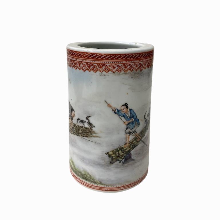 Chinese Export Hand Painted Porcelain Vase (1 of 3)