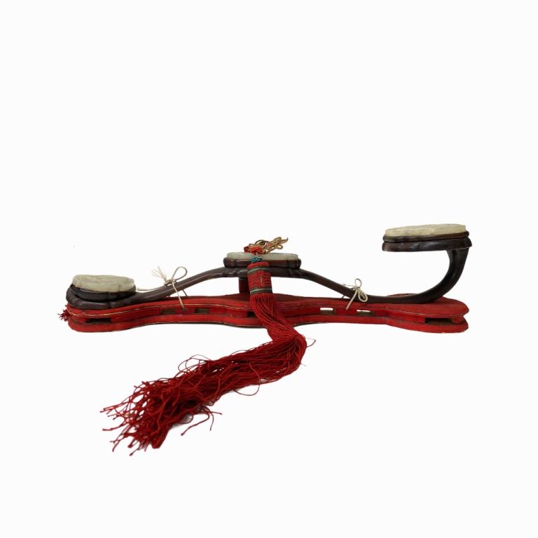 Chinese Hand Carved Jade & Wood Ceremonial Scepter (1 of 4)