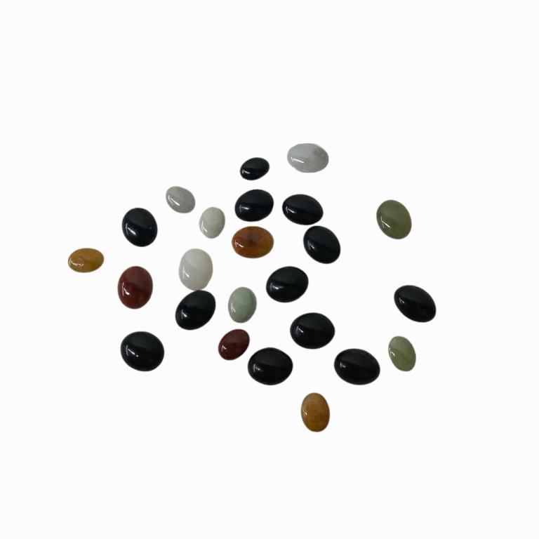 Black & Burmese Small Jade Cabochons (1 of 2)