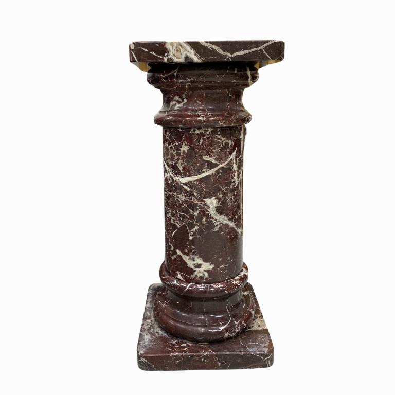 Large Rouge Marble Column Pedestal (1 of 4)