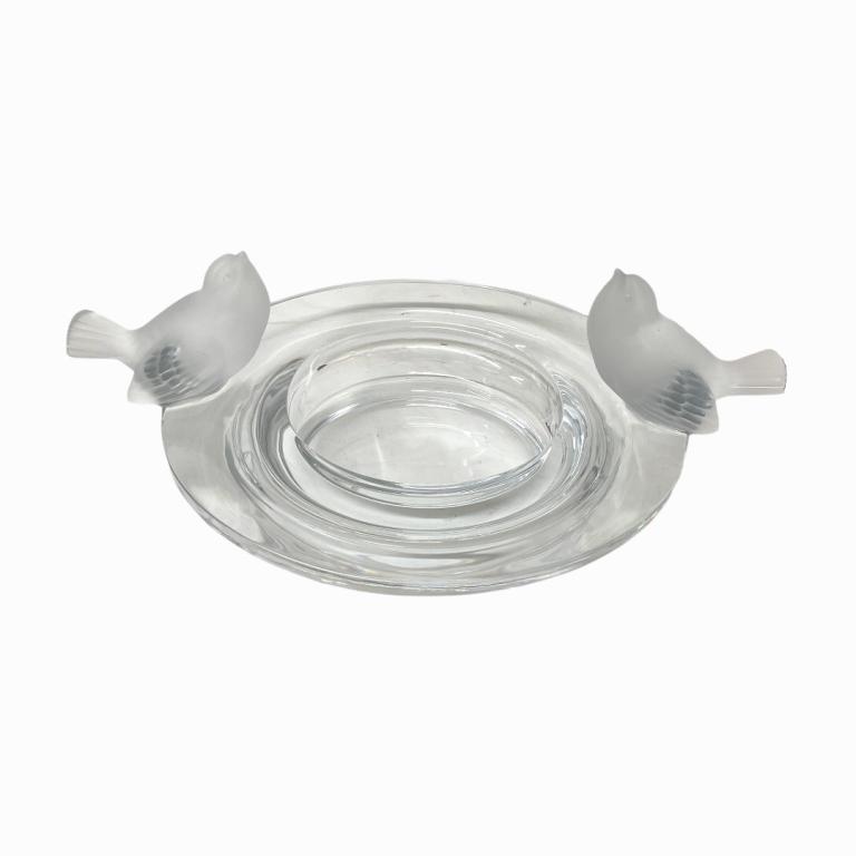 Lalique Crystal "Twin Bird" Center Bowl (1 of 4)
