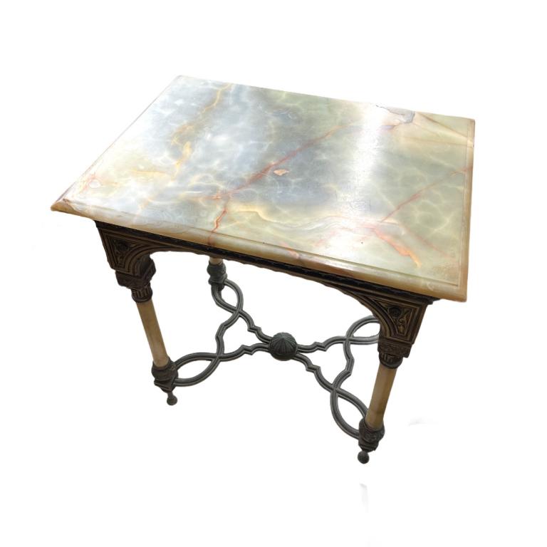 Antique French Bronze Mounted Onyx Center Table (1 of 4)