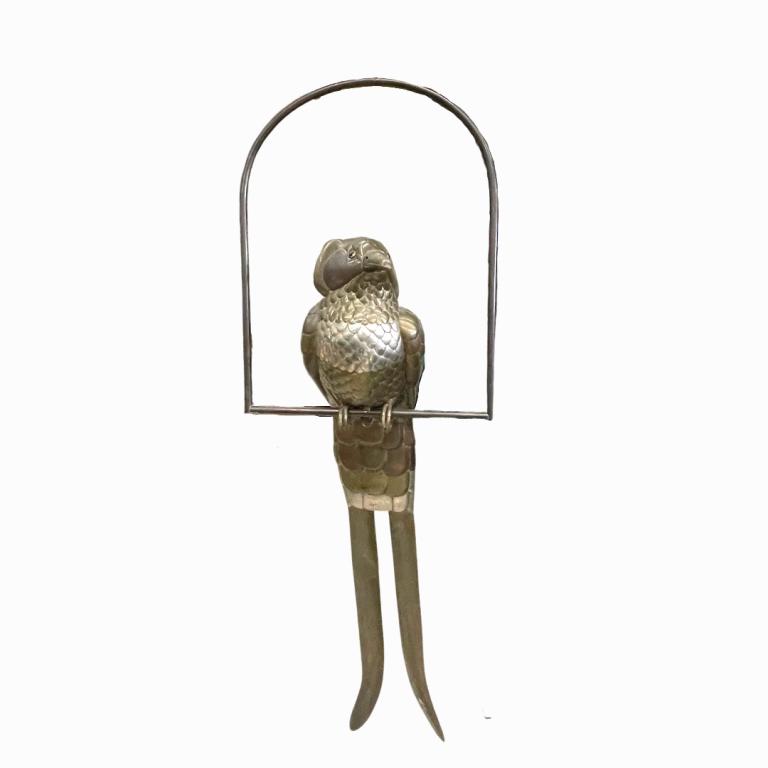 Sergio Bustamante Hanging Brass Flycatcher w Perch (1 of 2)