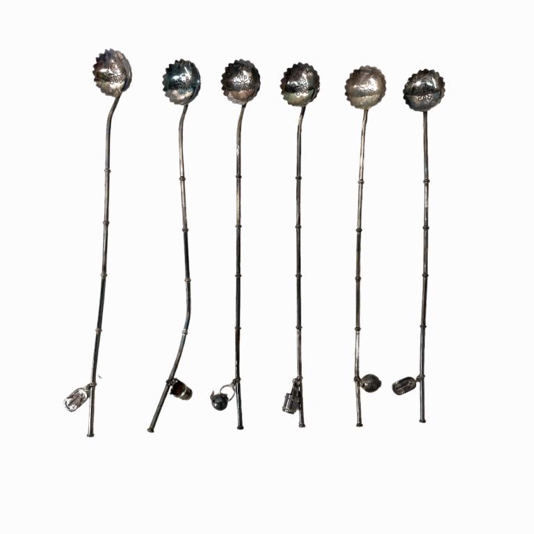 (6) Vintage Sterling Silver Ice Tea Spoons. Each is (1 of 4)